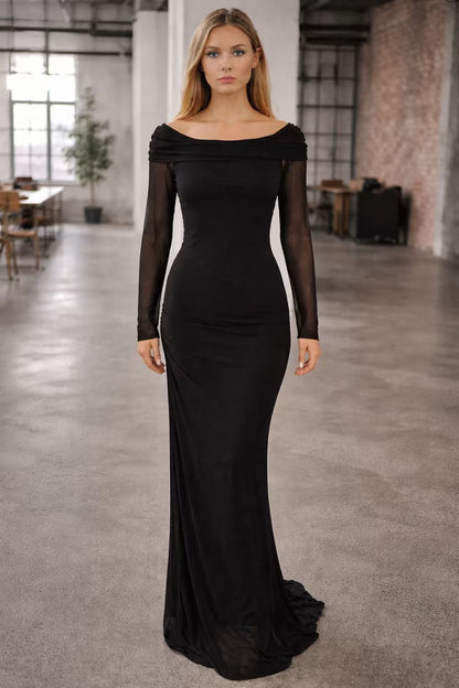Women's Sleeveless Maxi Dress with Ruffle Details and Off-the-Shoulder Design