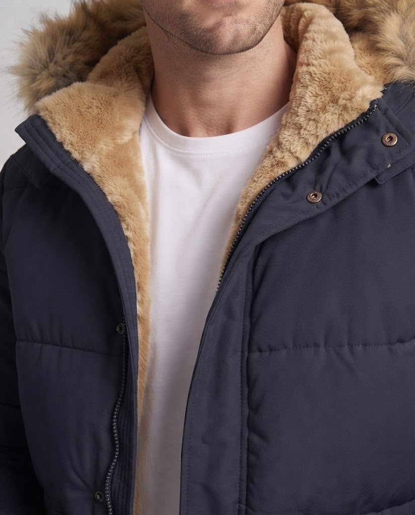 Men's winter jacket with faux fur lining EVA-US