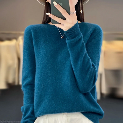 EVA-US | Cashmere Pullover Women's Stylish Crew Neck, Soft & Comfortable