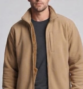 Men's thermal fleece jacket with teddy lining, waterproof chest pocket & stand-up collar EVA-US