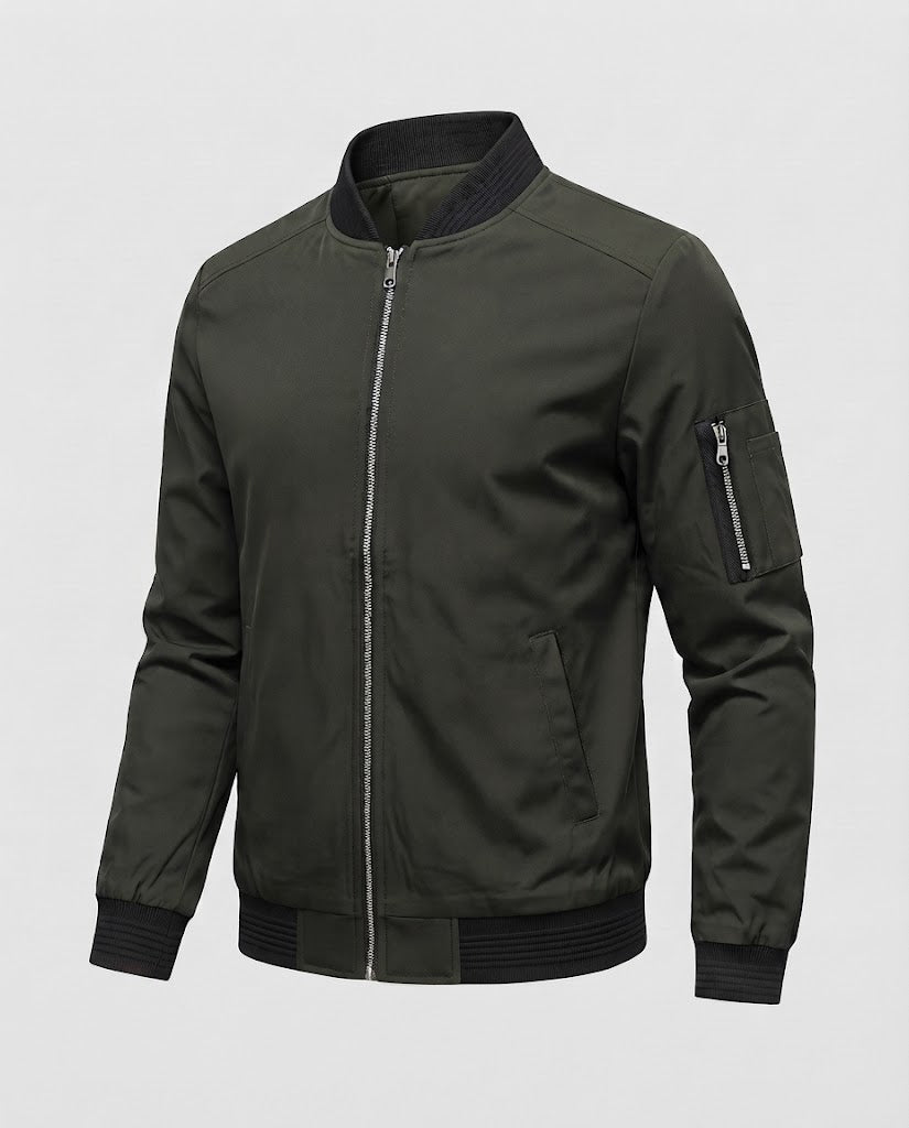 Men's Urban Bomber Jacket with Arm Pocket, windproof shell, and ribbed finishes EVA-US