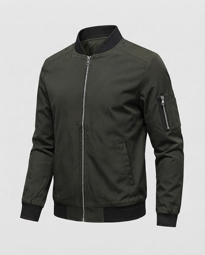 Men's Urban Bomber Jacket with Arm Pocket, windproof shell, and ribbed finishes EVA-US
