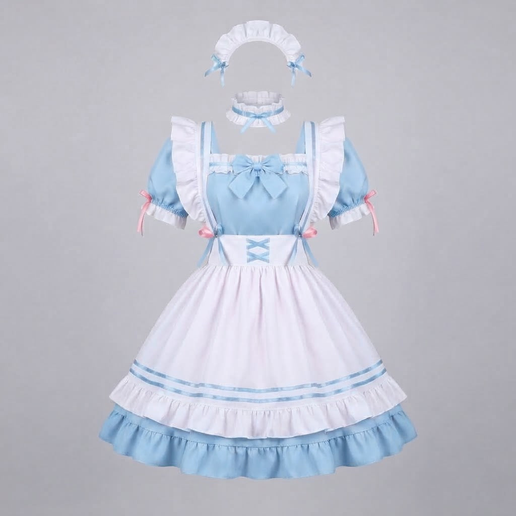 Women Playful Costume Set with Ruffle Details and Accessories EVA-US