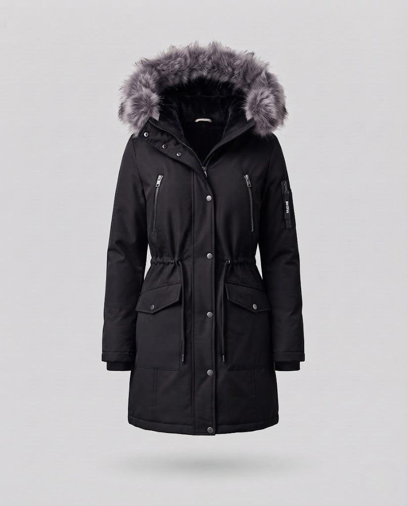 Men's warm padded winter parka with detachable hood EVA-US