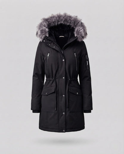 Men's warm padded winter parka with detachable hood EVA-US