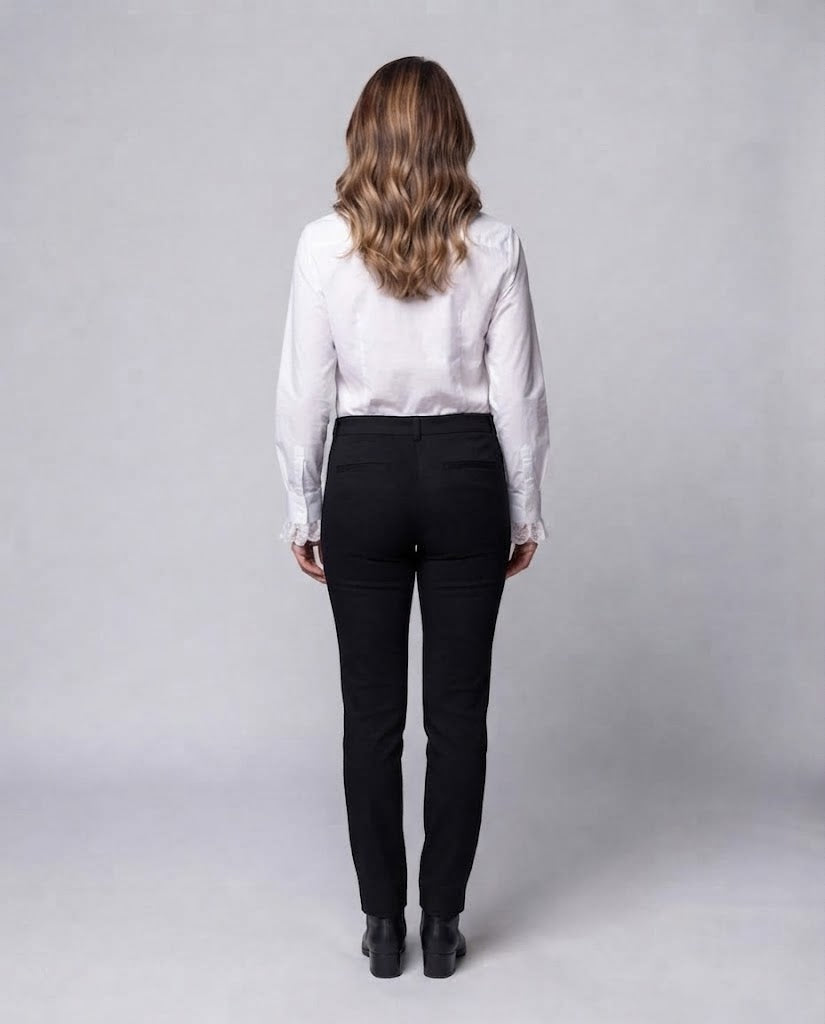 Women Ruffled Blouse with Elegant Sleeve Cuffs EVA-US