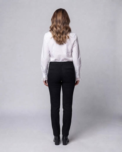 Women Ruffled Blouse with Elegant Sleeve Cuffs EVA-US