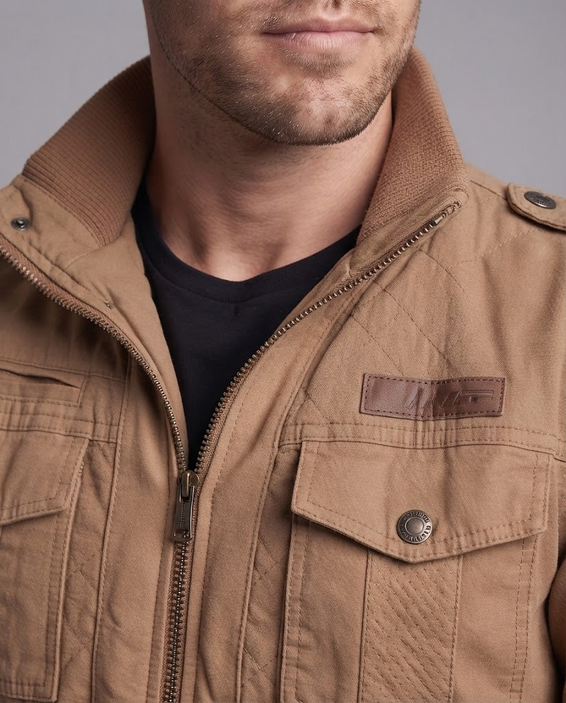 Men's winter jacket with fleece lining and multifunctional pockets EVA-US
