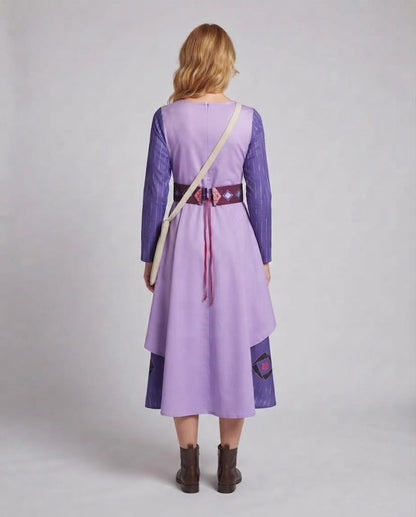 Women traditional long sleeve dress with detailed fabric design EVA-US