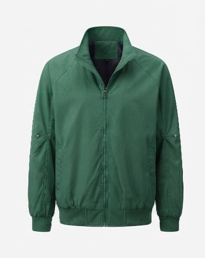 Men's lightweight urban blouson with standing collar, elastic hem, and sleeve pocket