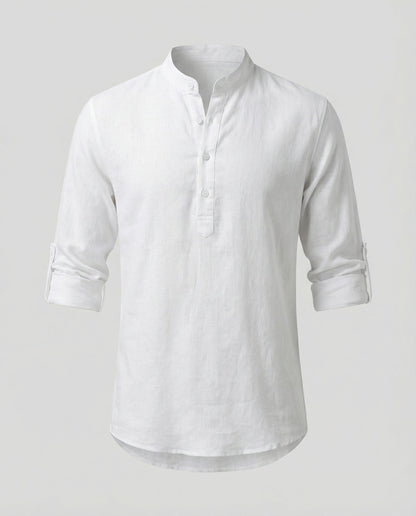 Elegant Linen Shirt With Collar