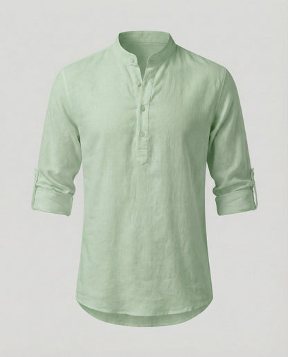 Elegant Linen Shirt With Collar