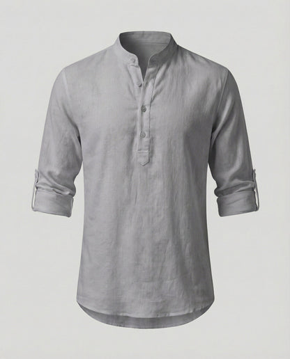 Elegant Linen Shirt With Collar