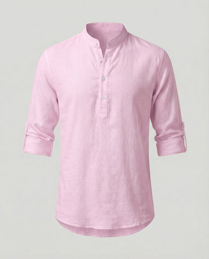 Elegant Linen Shirt With Collar