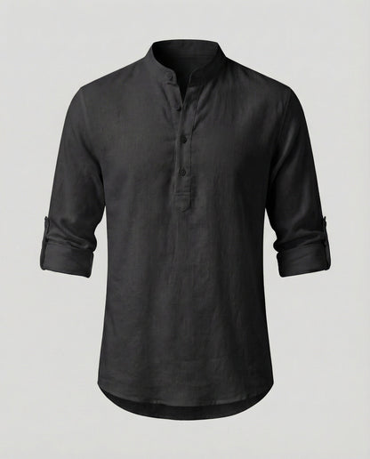 Elegant Linen Shirt With Collar