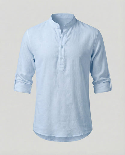 Elegant Linen Shirt With Collar