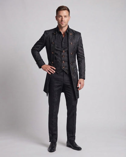 Men's elegant tailcoat with elaborate embellishments EVA-US