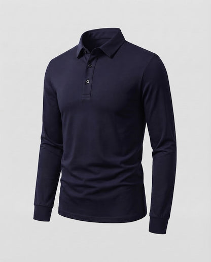 Men's Elegant Long Sleeve Polo Shirt EVA-US