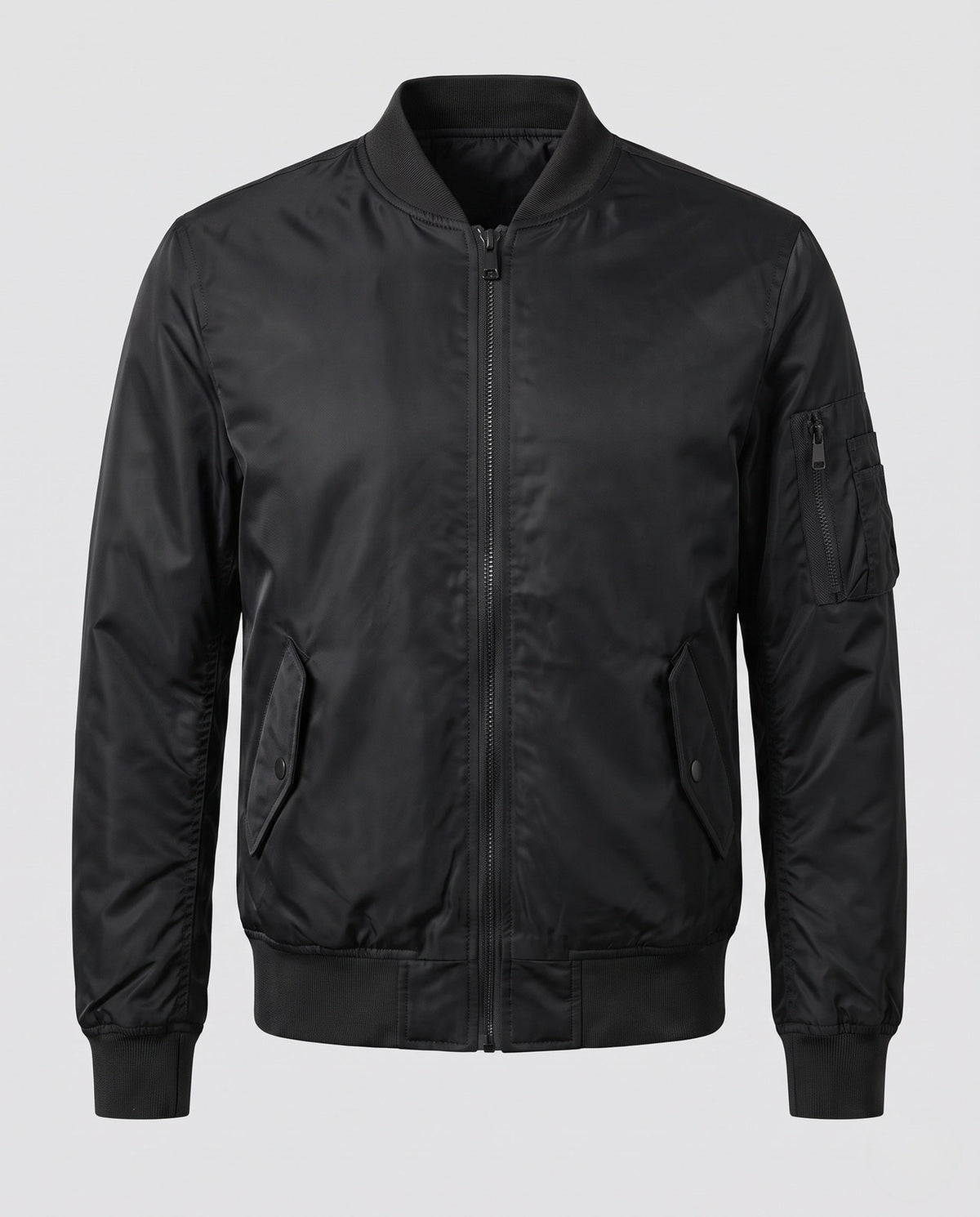 Men Padded Thermal Bomber Jacket with Quilted Interior and Arm Pocket EVA-US