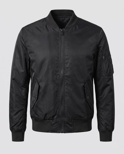 Men Padded Thermal Bomber Jacket with Quilted Interior and Arm Pocket EVA-US