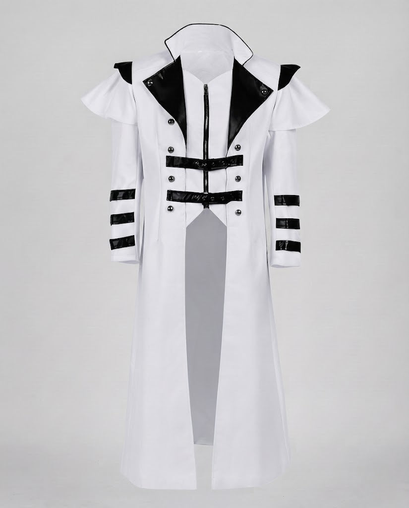 Women's Off-Shoulder Coat with Voluminous Sleeves and Decorative Accents EVA-US