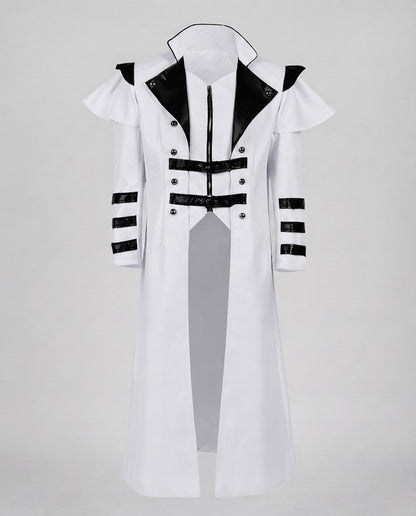 Women's Off-Shoulder Coat with Voluminous Sleeves and Decorative Accents EVA-US