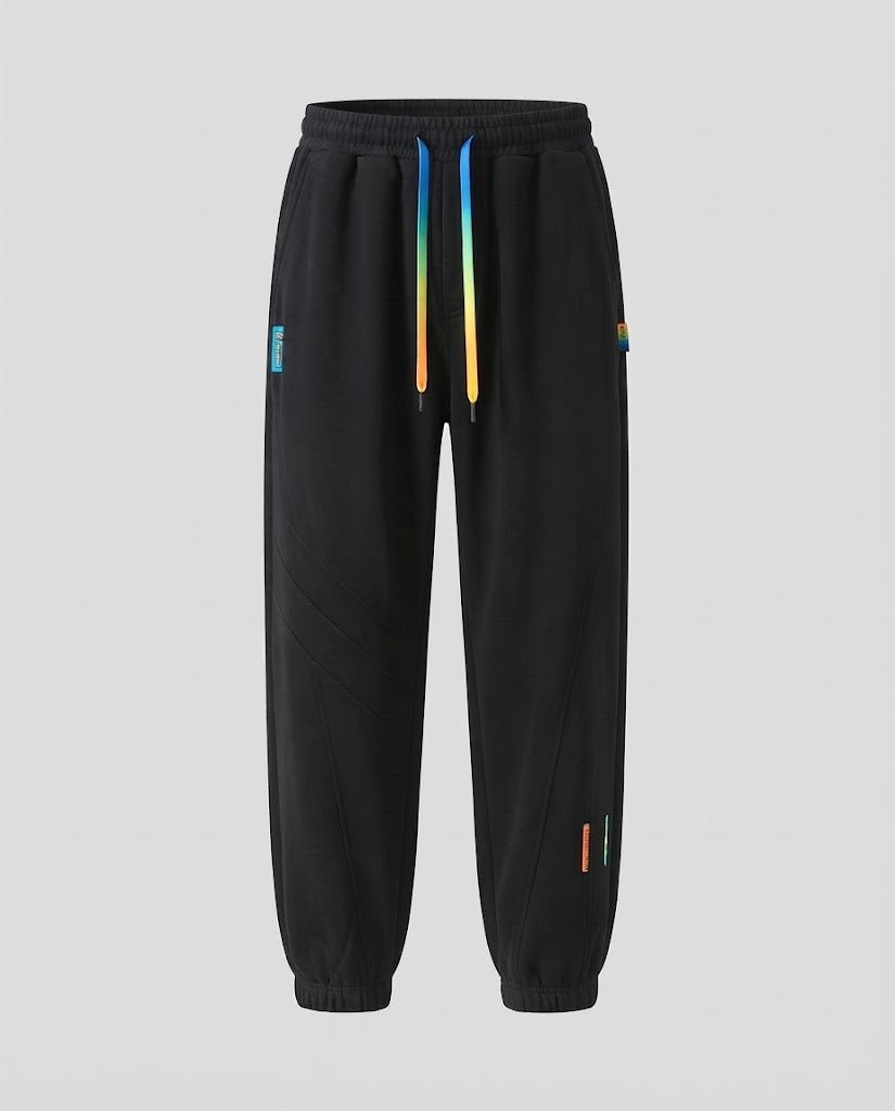 Men's loose-fitting sweat jogger pants with drawstring, elastic cuffs, and cargo side pockets EVA-US