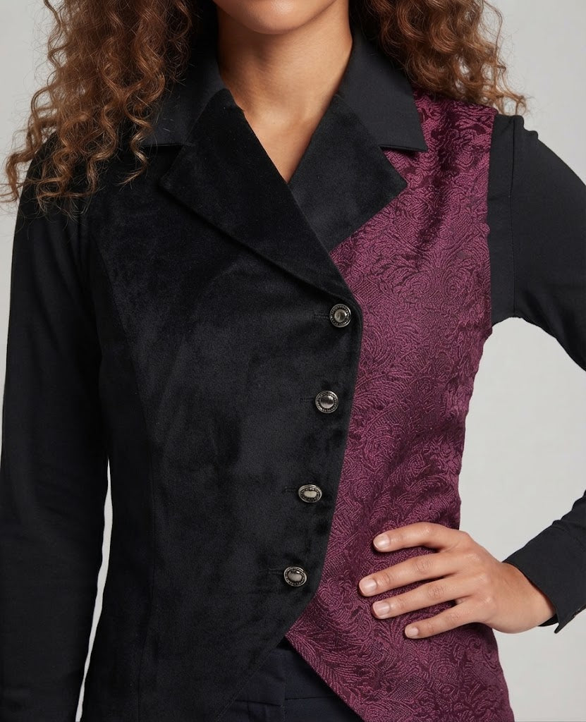 Ladies elegant vest with intricate pattern and modern cut EVA-US