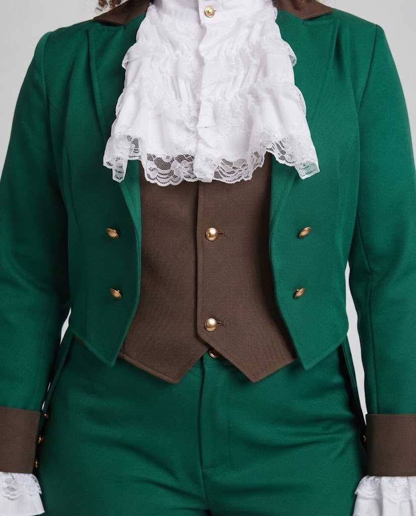Ladies Historical Ruffled Blouse with Elegant Stand-Up Collar EVA-US
