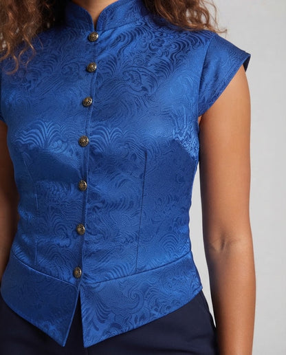 Ladies elegant vest with elaborate design and fine details EVA-US