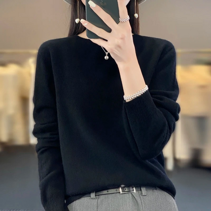 EVA-US | Cashmere Pullover Women's Stylish Crew Neck, Soft & Comfortable