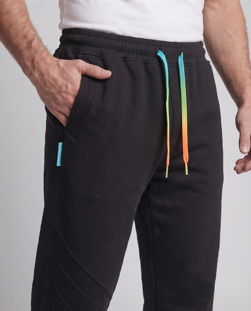 Men's loose-fitting sweat jogger pants with drawstring, elastic cuffs, and cargo side pockets EVA-US