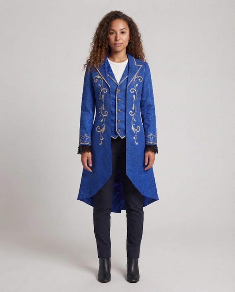 Ladies elegant tailcoat with elaborate embellishments EVA-US