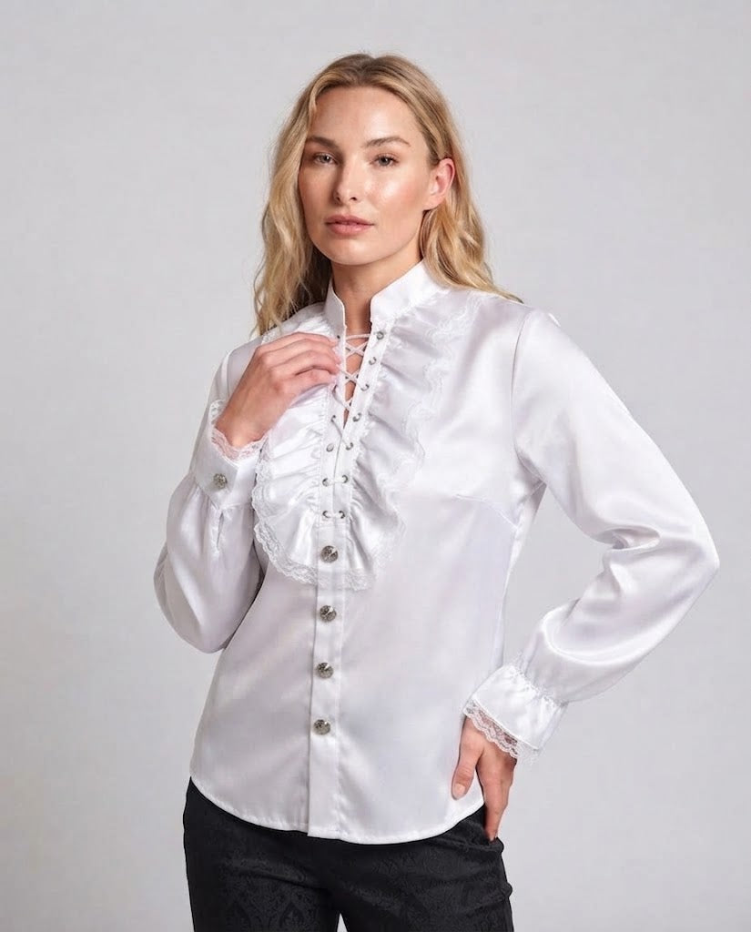 Women's Ruffle Blouse with Elegant Details EVA-US