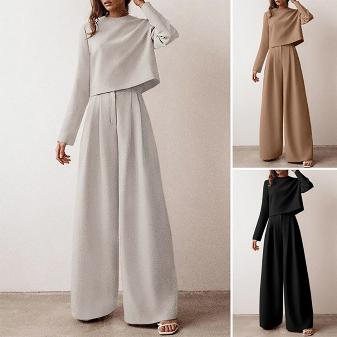 EVA-US | Long Sleeve and Wide Leg Pants for Women