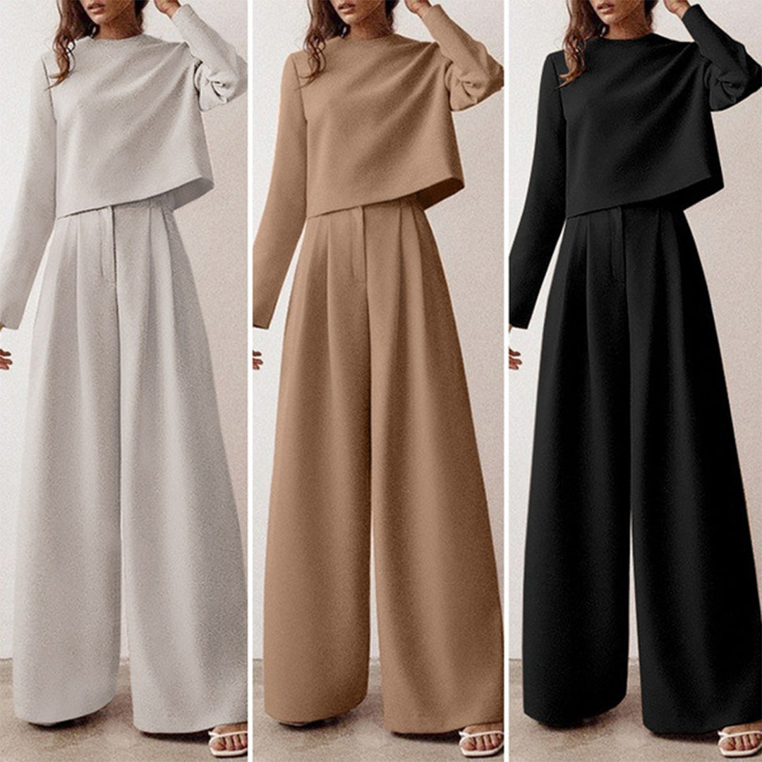 EVA-US | Long Sleeve and Wide Leg Pants for Women