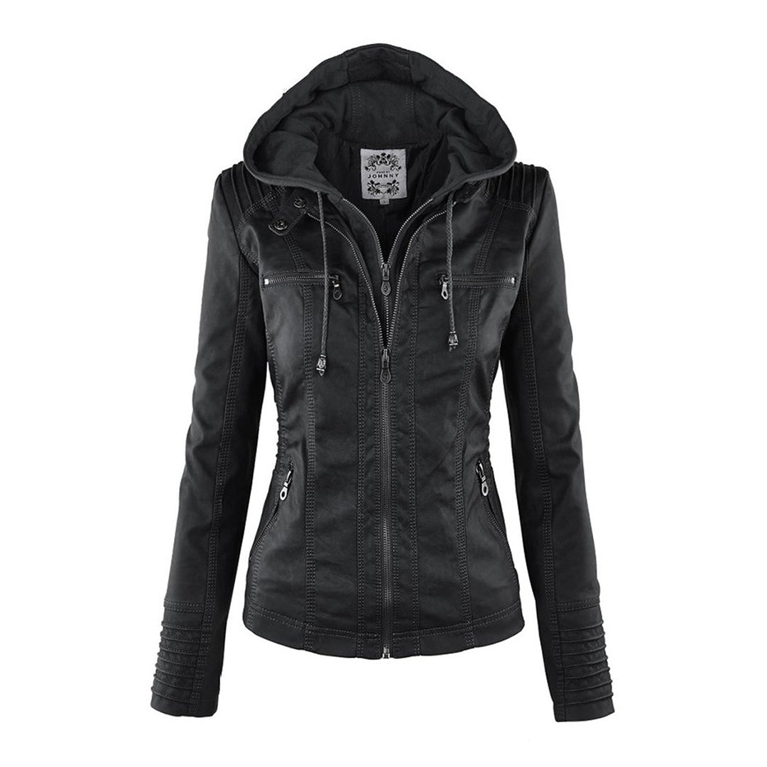 EVA-US | Women's Leather Jacket With Hood