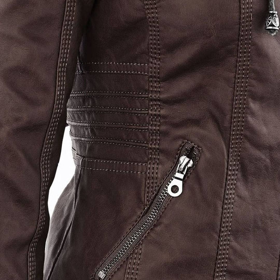 EVA-US | Women's Leather Jacket With Hood