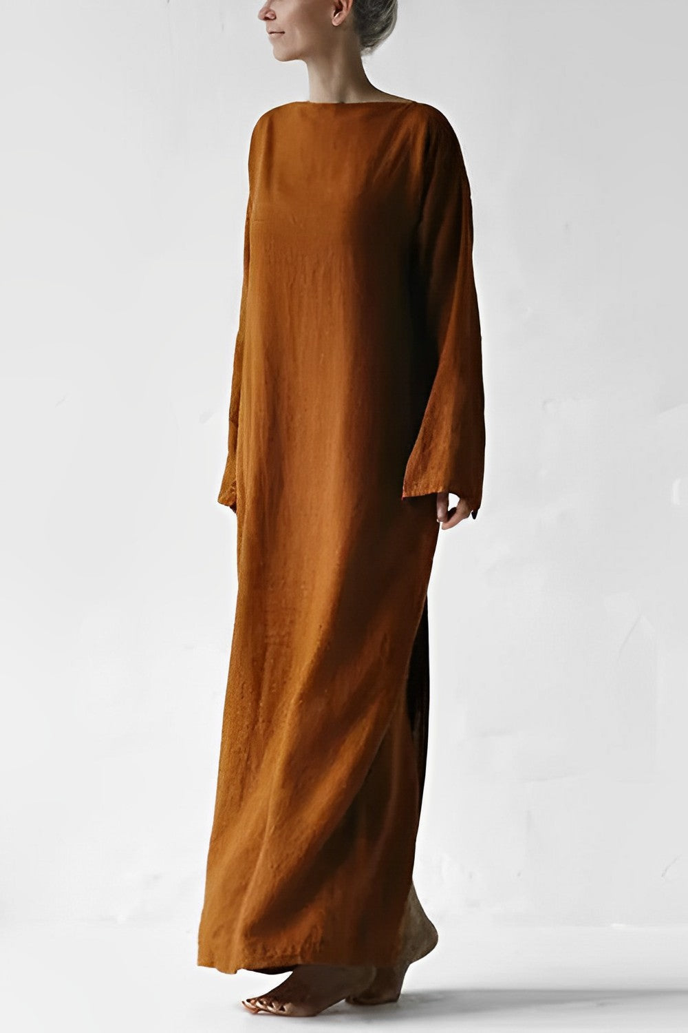 EVA-US - Linen Wrap Maxi Dress