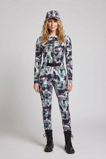 Ladies Camo-Design Overall with Zipper EVA-US