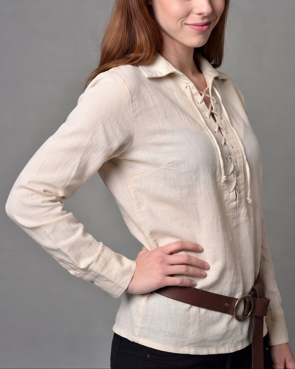 Women's casual long sleeve with drawstring EVA-US