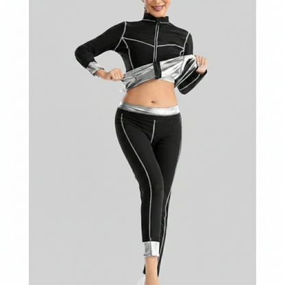 Women's Sport Set Stretch with Zip Jacket and Leggings