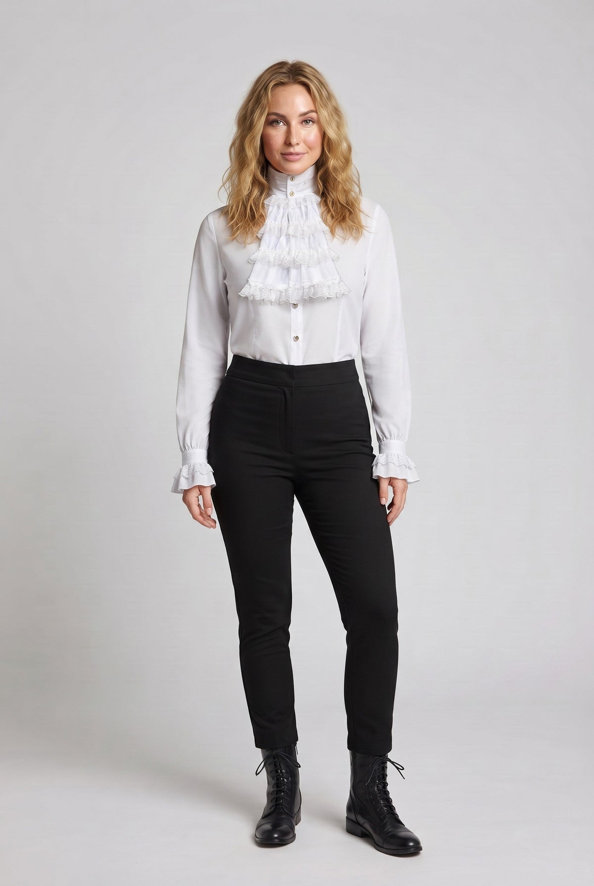 Women's Ruffled Shirt with Elegant Collar EVA-US