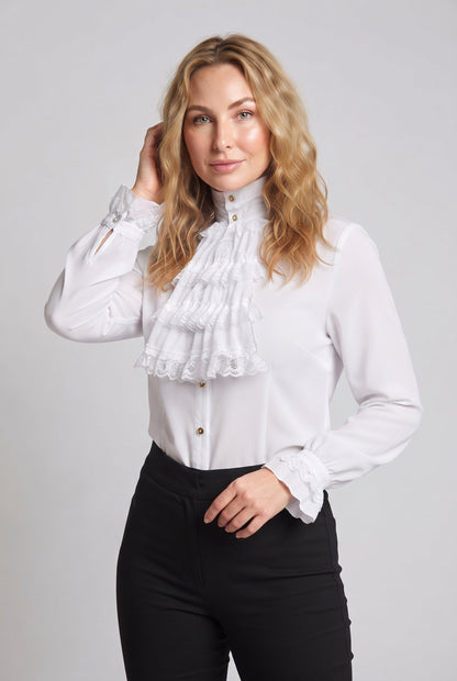 Women's Ruffled Shirt with Elegant Collar EVA-US
