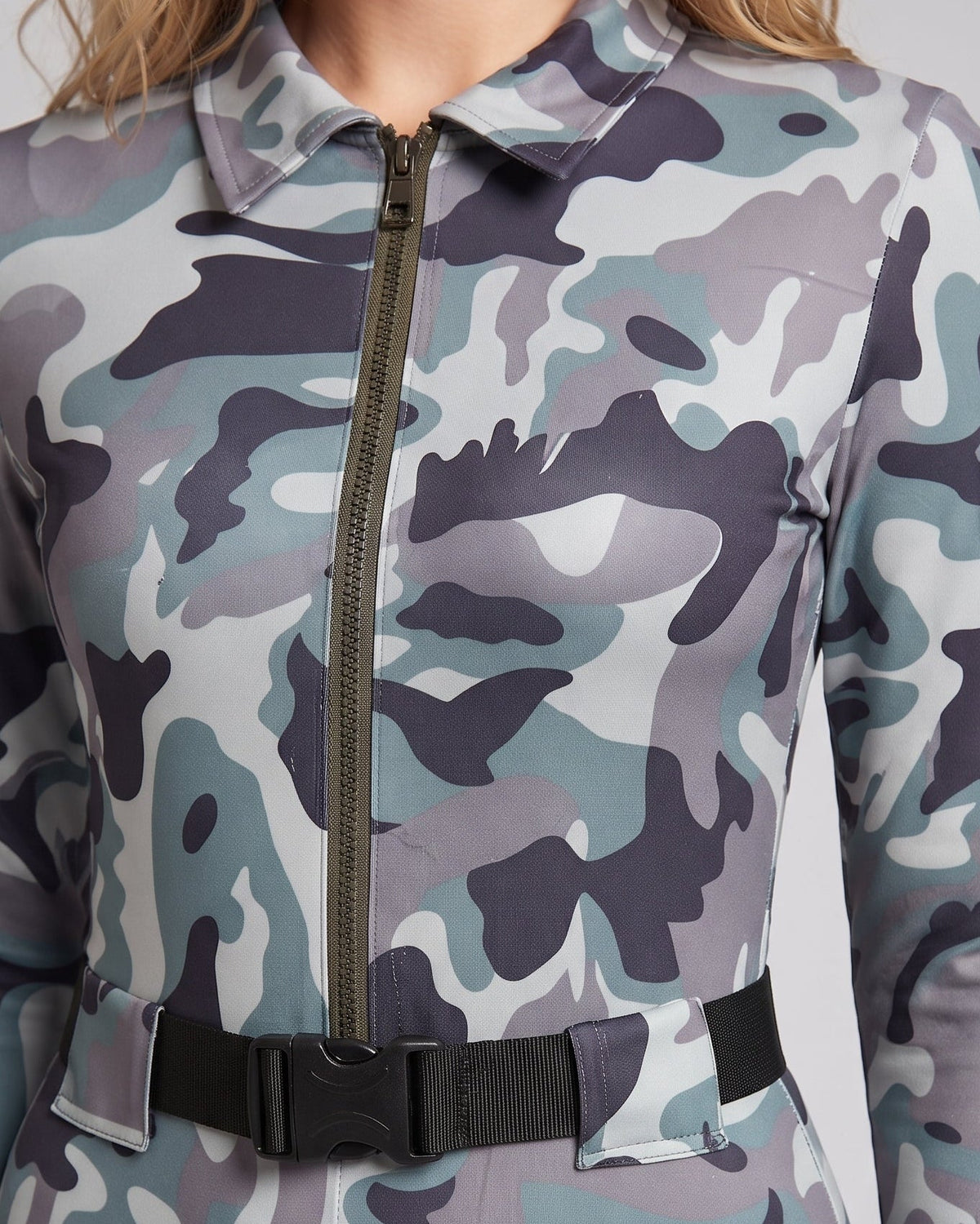 Ladies Camo-Design Overall with Zipper EVA-US