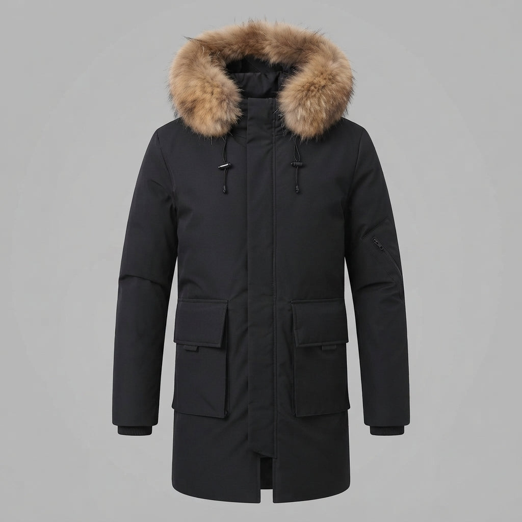 Men's Fashion Winter Jacket with Faux Fur Collar EVA-US