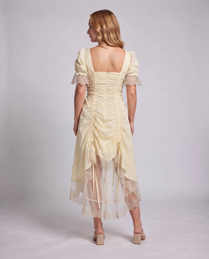 Women’s dress with ruffles and lace trim EVA-US