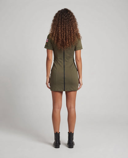 Women Camouflage Dress with Zipper EVA-US