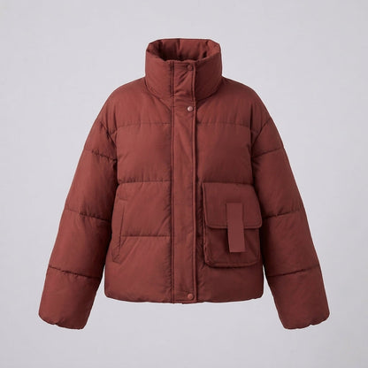 Women's nan boxy-padded everyday puffer with side cargo flaps and ergonomic shoulder trim