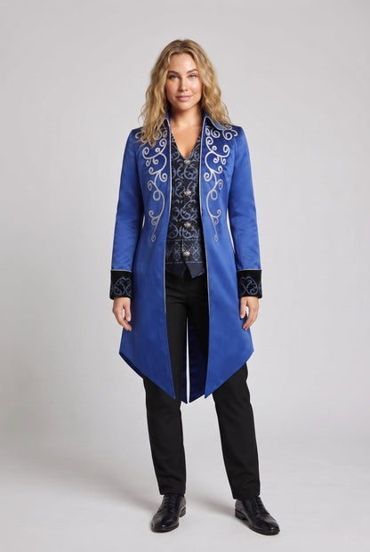 Women elegant tailcoat with elaborate embellishments and noble accents EVA-US